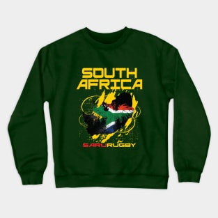 South Africa Rugby Flag Bird Map Memorabilia Crewneck Sweatshirt